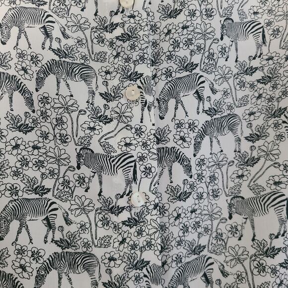 Jane + Delancey Women’s Zebra Floral Button Down Shirt XL Short Sleeve - Picture 7 of 9